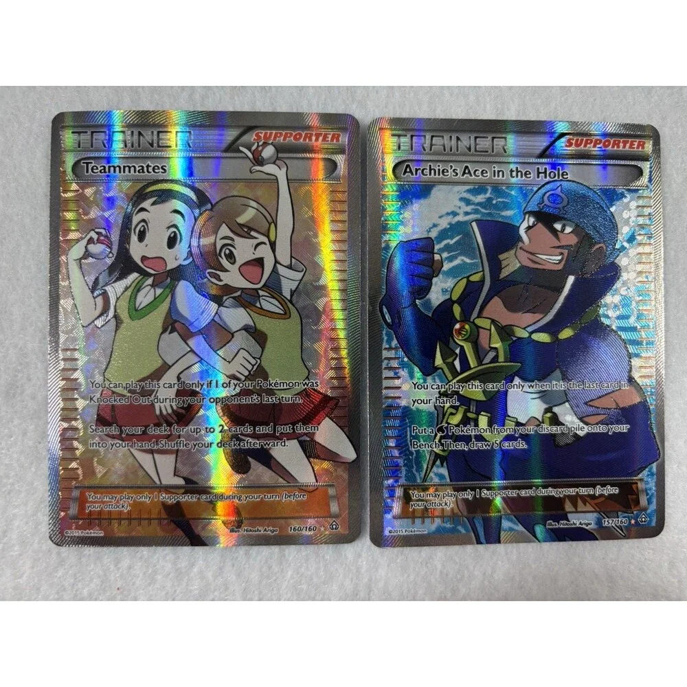 Pokemon Full Art Trainer Lot Teammates 160/160 & Archie’s Ace 157/160 Holo